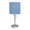 LimeLights Stick Lamp with USB charging port and Fabric Shade, Blue
